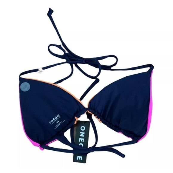 OneOne Swimwear Womens Colorful Lightly Padded Bikini Top ONLY US XL NWT - Picture 4 of 5